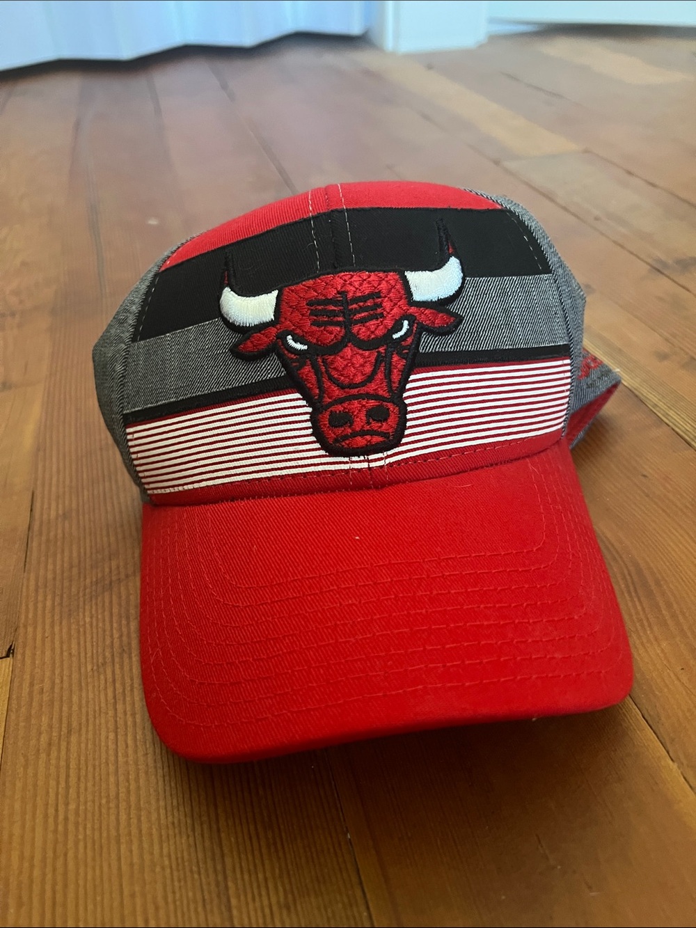 adidas Red and Gray Bulls Patch Cap